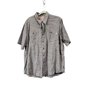 Woolrich Short Sleeve Static Heathered Gray Button Down Shirt Men’s Size XL